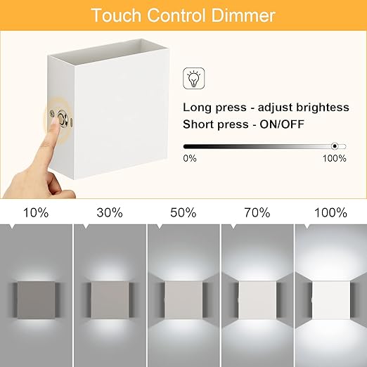12W LED Up Down Indoor Square Wall Sconce in UK - Shop Now!