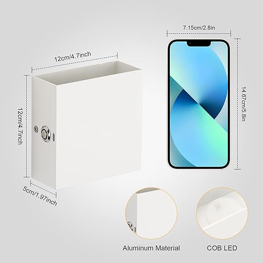 12W LED Up Down Indoor Square Wall Sconce in UK - Shop Now!