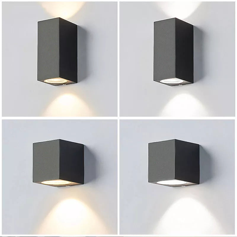 Buy Modern PVC Wall Light in UK – Black & White Up Down GU10 IP65 Outdoor Garden Lamp
