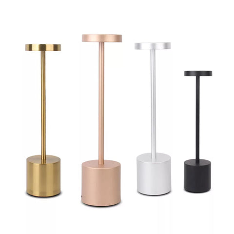Compact metal LED lamp enhancing minimalist decor

