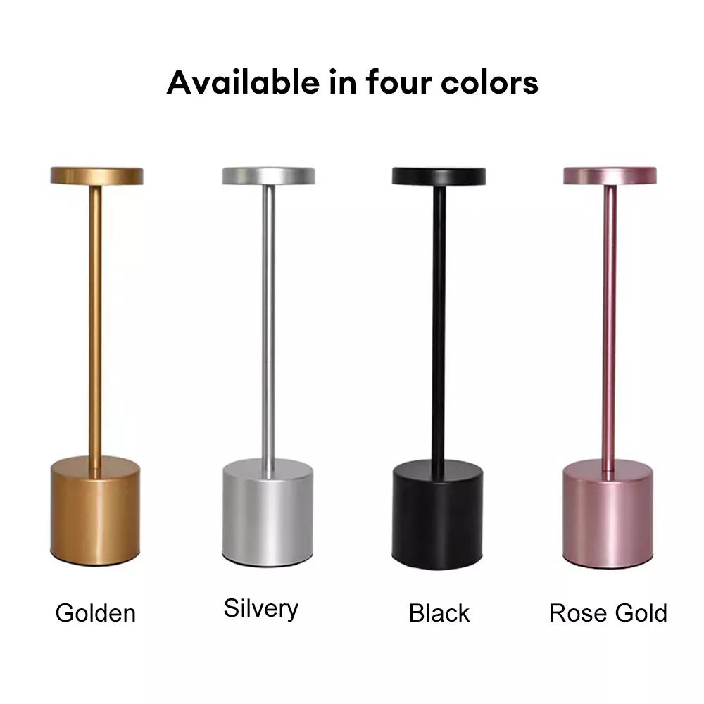 Metal desk lamp with adjustable brightness levels

