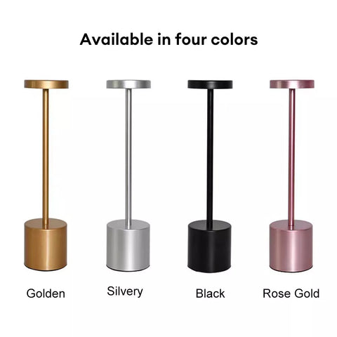 Metal desk lamp with adjustable brightness levels

