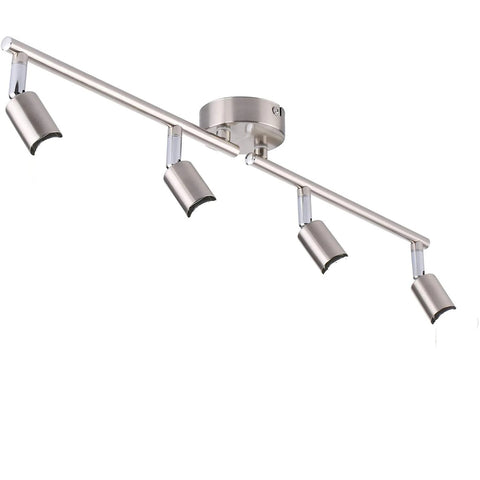 Stylish spotlight fixture on modern white ceiling

