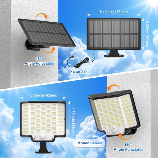 Alpha Lights 8W PIR motion solar wall light

