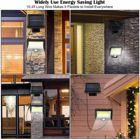 Adjustable head solar LED light for outdoor security

