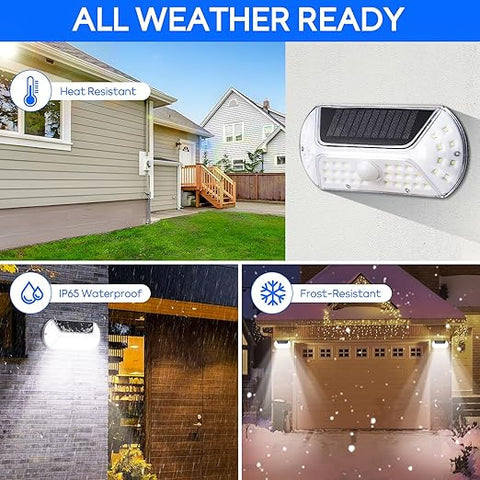 Compact and durable design of solar-powered security lights

