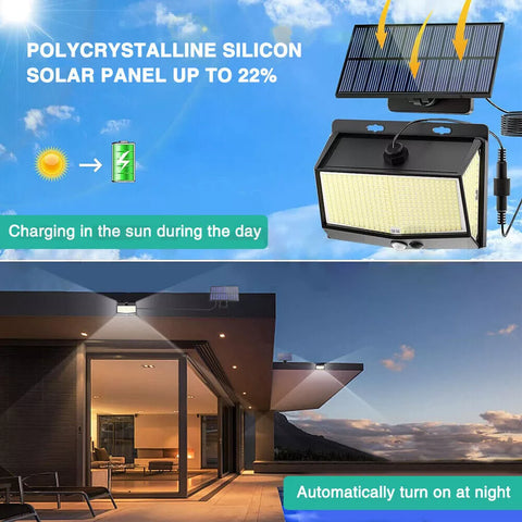 Outdoor solar light with wide-angle illumination

