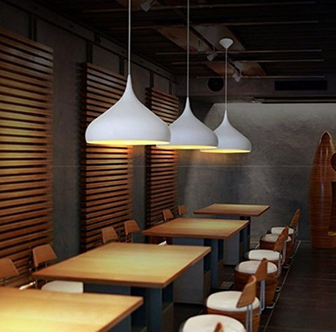 Easy-fit white light shade for E27 bulbs

