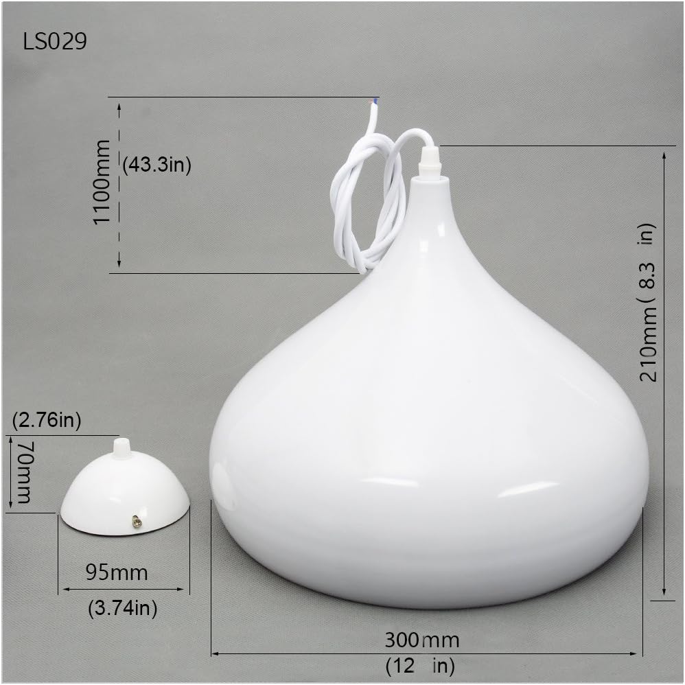 Alpha Lights metal pendant shade in white

