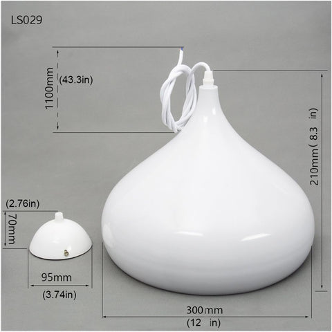 Alpha Lights metal pendant shade in white

