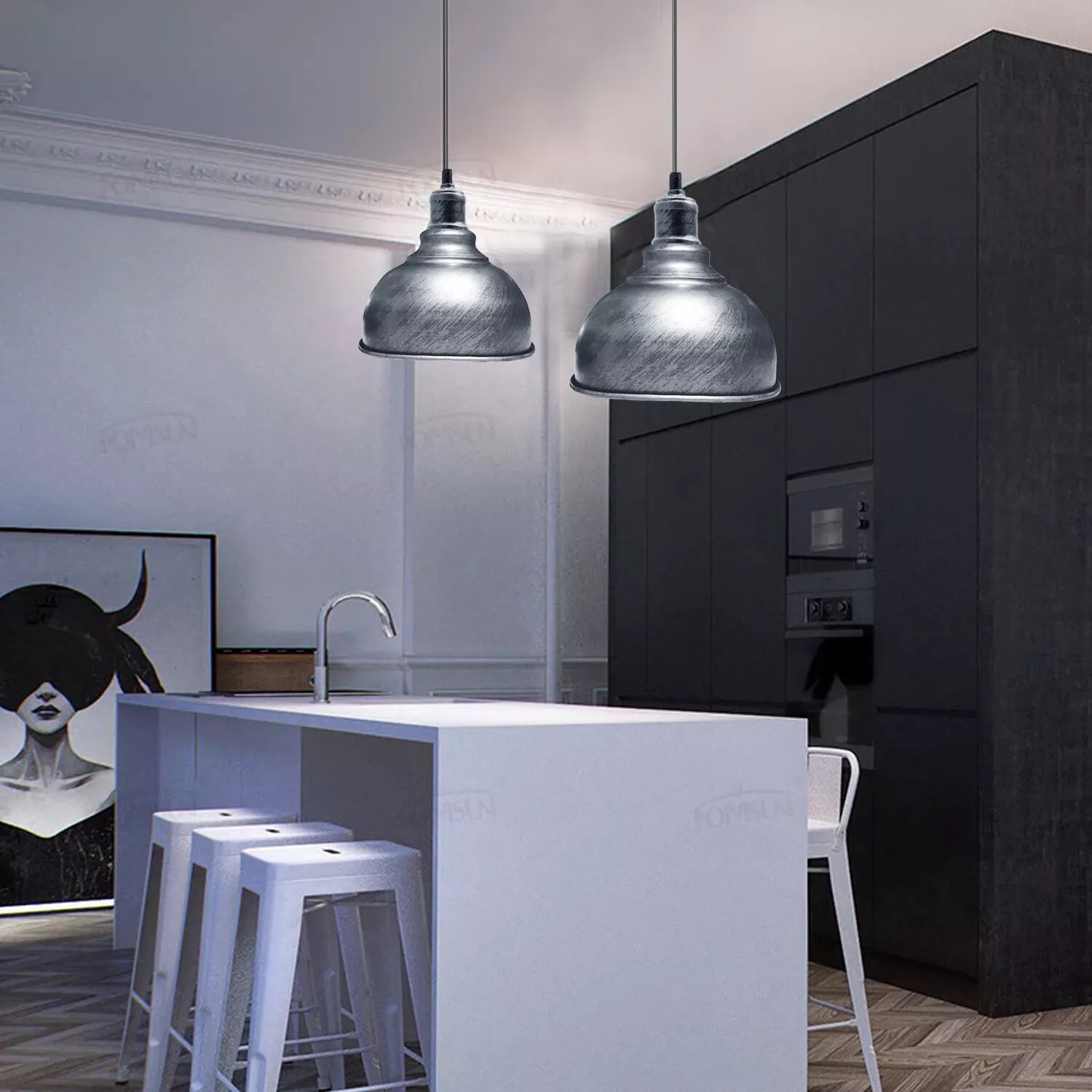 Adjustable hanging cord of the industrial pendant light

