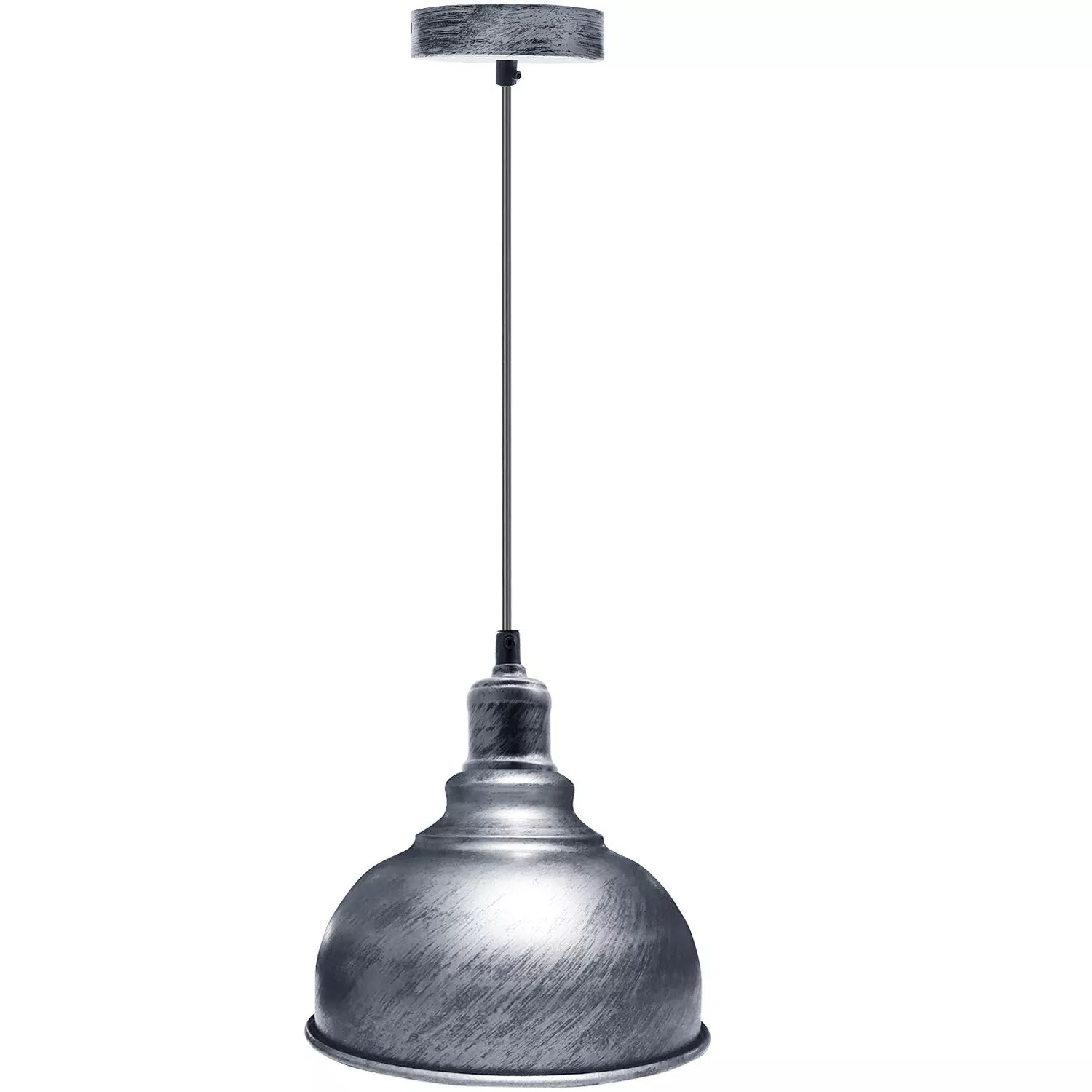 Brushed copper ceiling light in a cozy café setting

