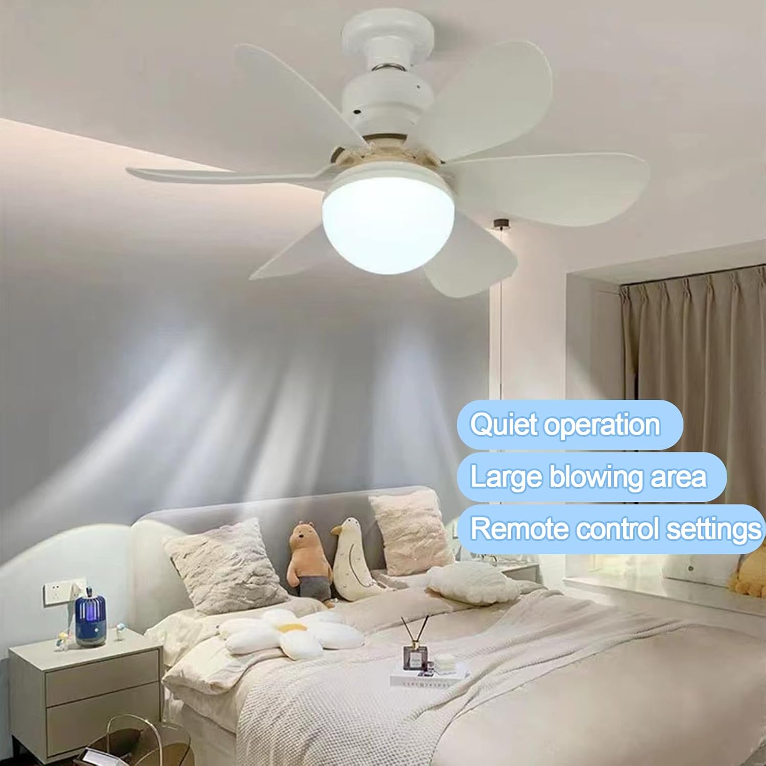 Ceiling fan bulb with blades

