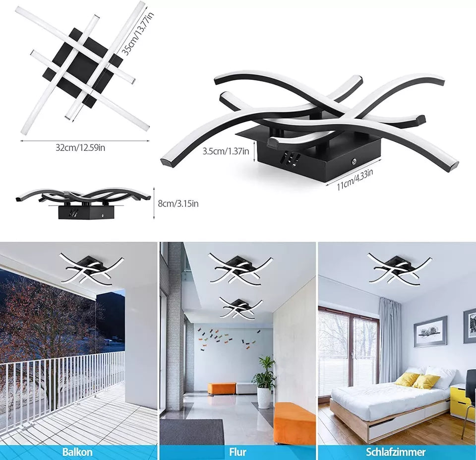 Ceiling light black with remote