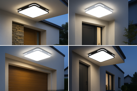 Ceiling light fixture in various outdoor settings