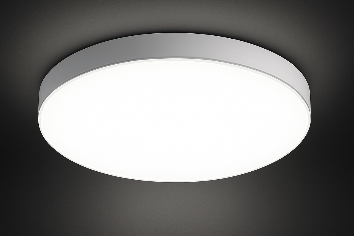 Ceiling light fixture on a dark background