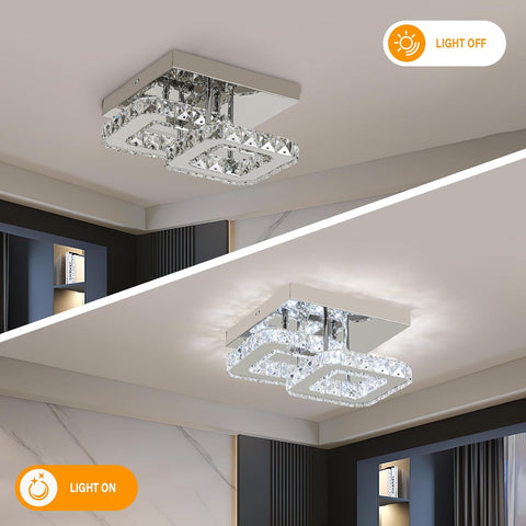 Ceiling light fixture with 'Light Off' and 'Light On' indicators in a modern interior setting.