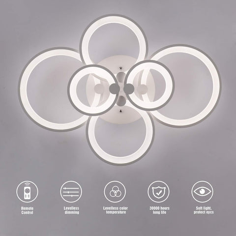 Ceiling light fixture with circular design on a gray background