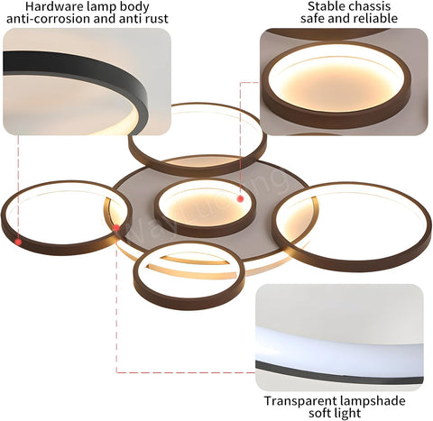 Ceiling light fixture with features highlighted on a white background