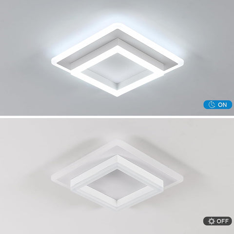 Ceiling light fixture with on/off switch indicator on a gray background