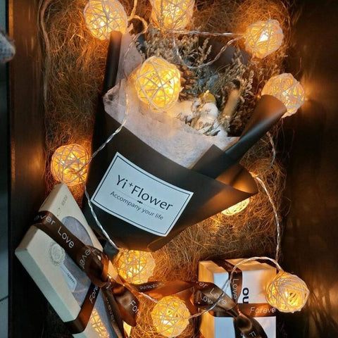 Christmas Indoor Rattan Ball Fairy Lights -Ambiance Lighting