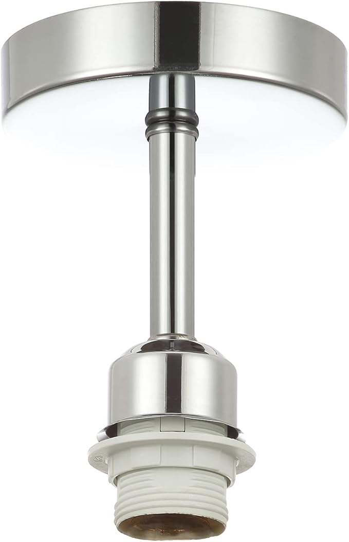 Chrome ceiling light fixture on a white background