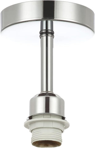 Chrome ceiling light fixture on a white background