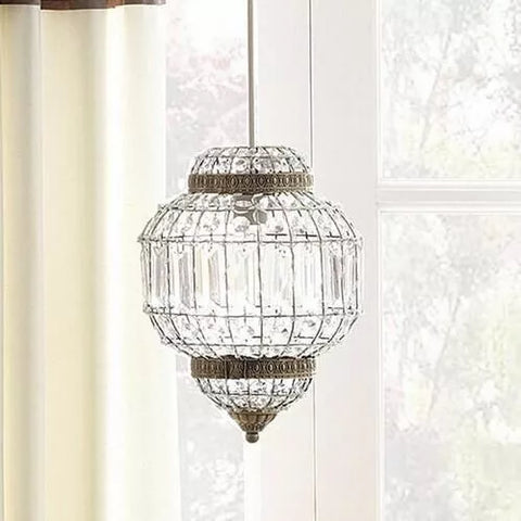 Classic Moroccan Lantern Style Antique Brass Clear Acrylic Ceiling Light Shade Easy Fit Pendant