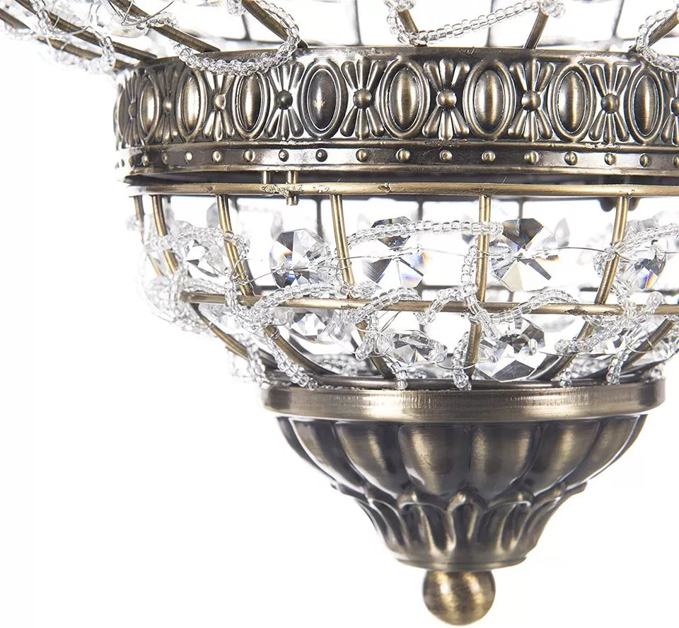 Classic Moroccan Lantern Style Antique Brass Clear Acrylic Ceiling Light Shade Easy Fit Pendant