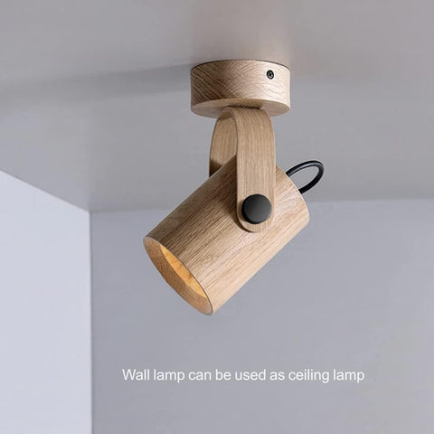 Classic wood and LED wall light

