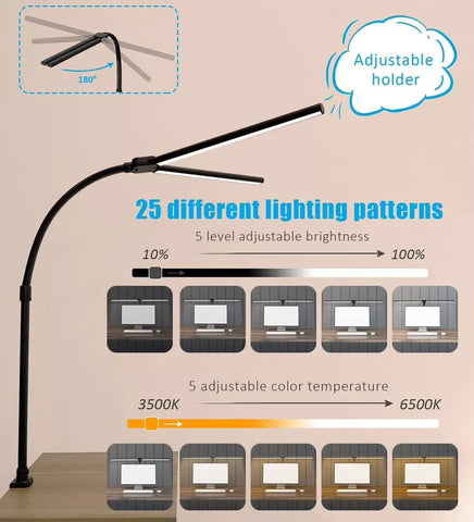 Lamp displaying cool white light in a minimalist room

