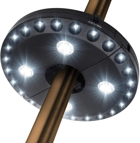 Close-up of a solar-powered LED light on a white background