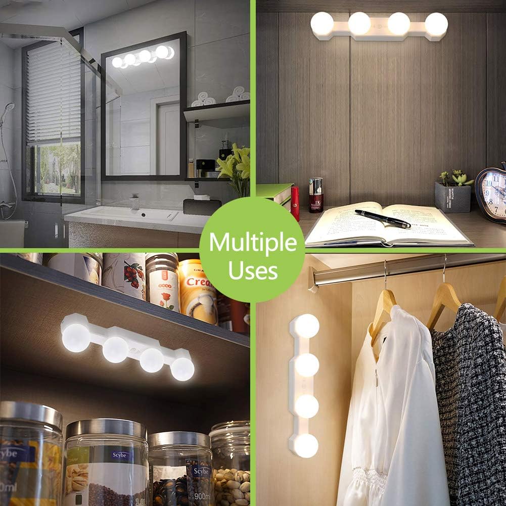 Collage of light fixture used in various settings including a bathroom, office, kitchen, and closet.