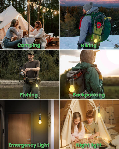 Collage of people engaging in various activities with a focus on outdoor and indoor lighting solutions.