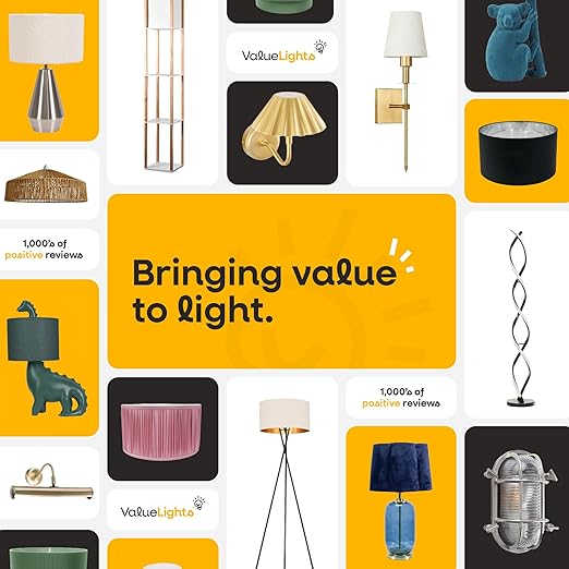 Collage of various lamps and lighting fixtures with 'ValueLighta' branding and a 'Bringing value to light' slogan.