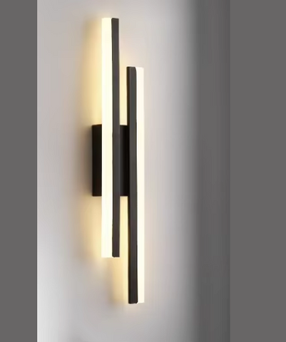 Elegant black LED wall light complementing contemporary home decor