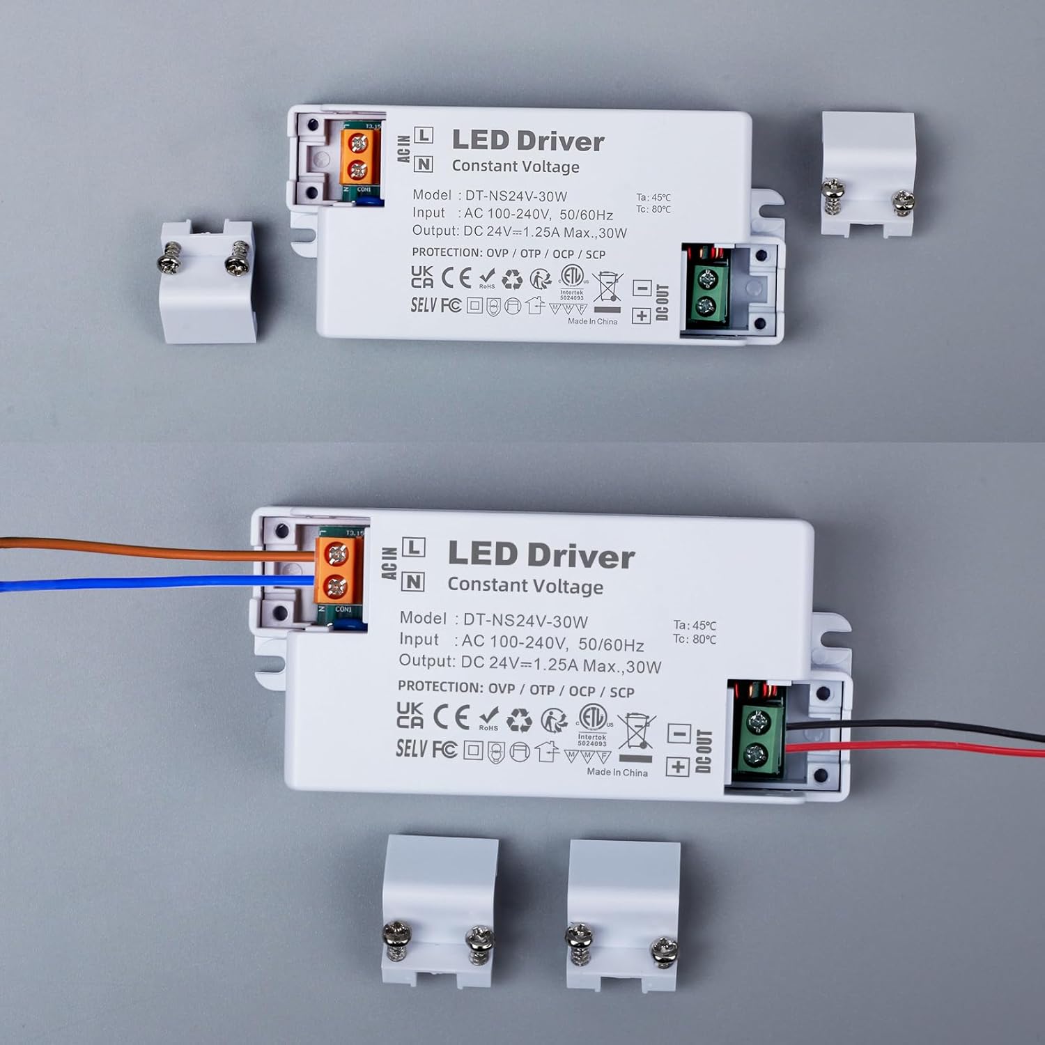 LED Driver 24V 30W Transformer – 240V to 24V DC Power Supply Adapter,