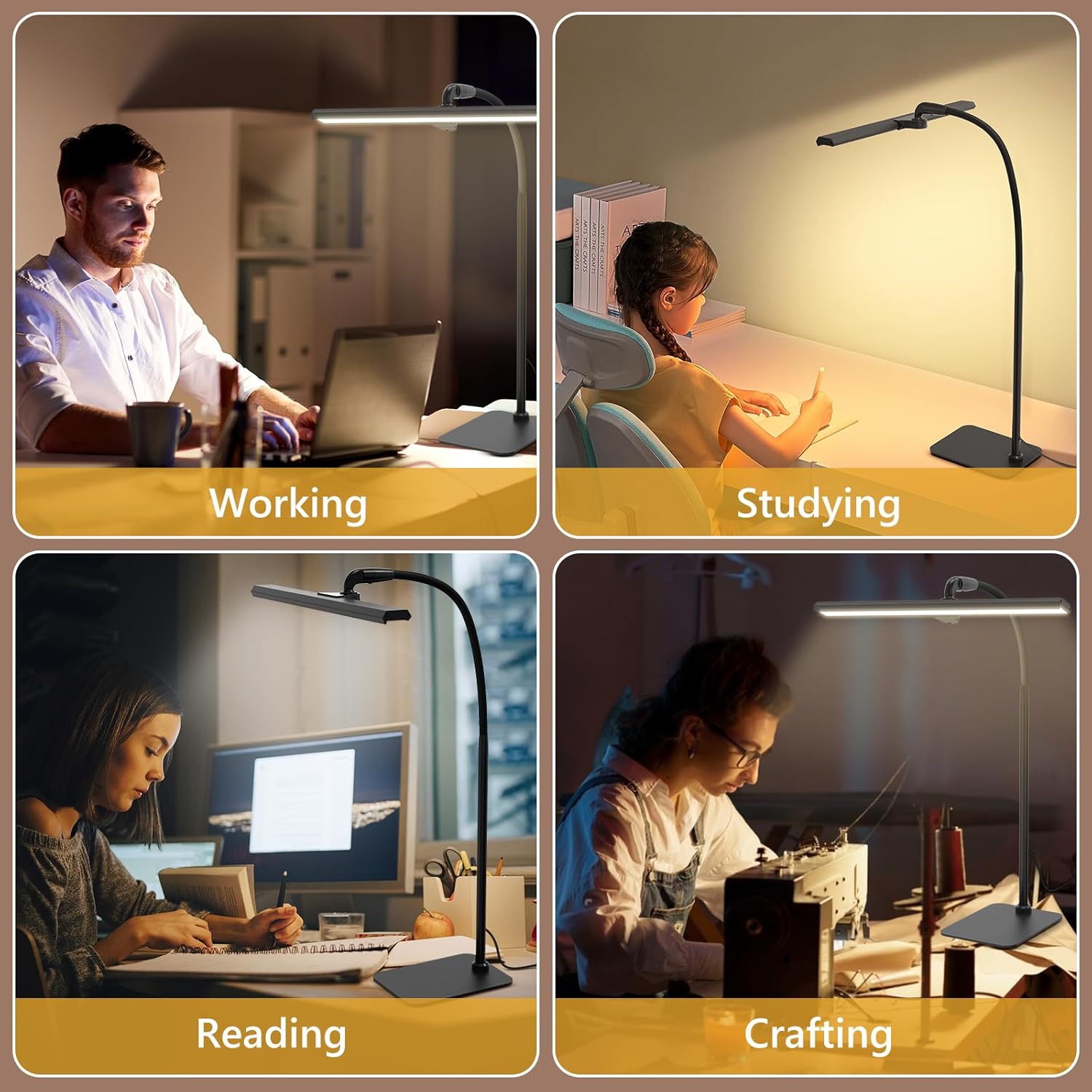 Desk Led Lamp Simple LED Desk Lamp Office with Base – Flexible Gooseneck Lis x 5 Brightness