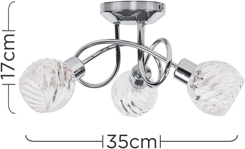 Contemporary 3-Bulb Chrome Light Fitting UK


