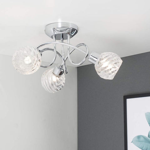 Dome Shade Ceiling Fitting with GU10 LEDs


