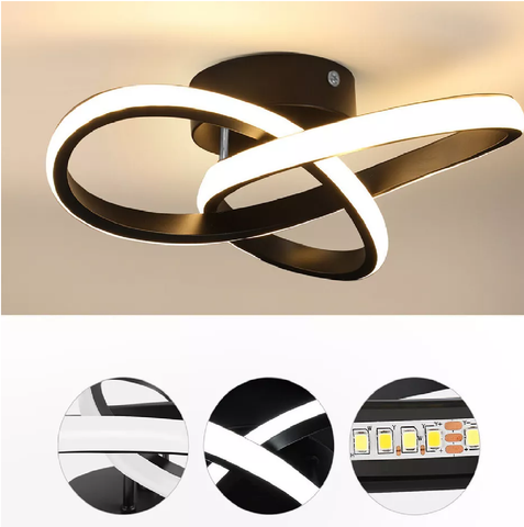 Modern ceiling light fixture with circular design on a neutral background
