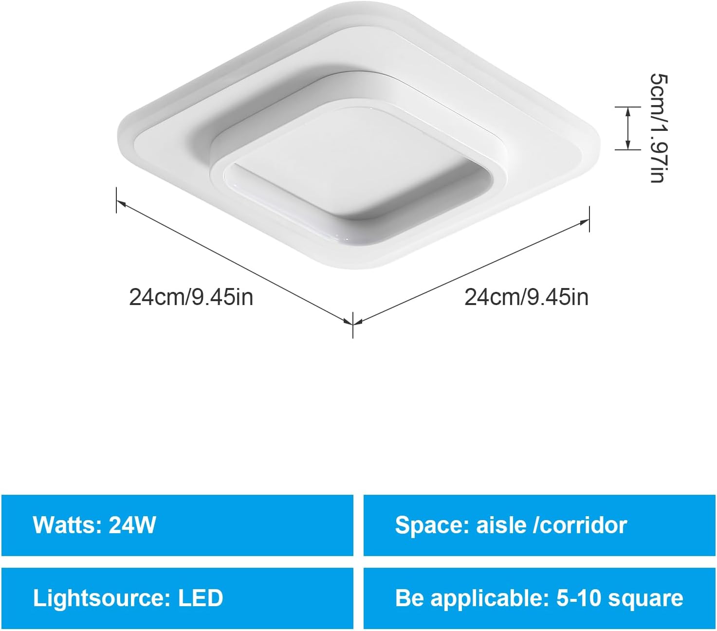 Contemporary white LED ceiling light


