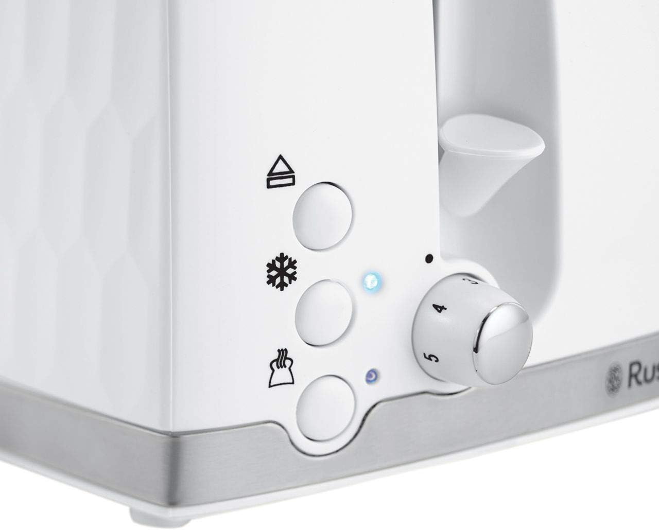 Control panel of a device with various buttons and symbols on a white background