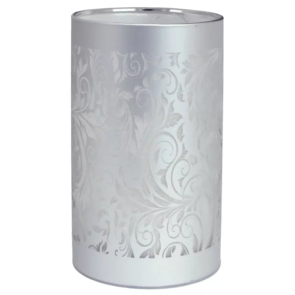 Cordless LED Table Lamp | Battery-Operated Glass Light with Sparkling Leaf Design | Modern Decorative Accent Lighting