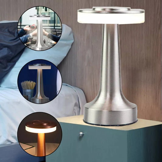 Cordless Table Lamps, 3 Color Dimmable Rechargeable LED Desk Lamp, Portable Table Light with Touch Sensor for Bedside Table, Shelf, Desk, Side Table, Dining Table, Outdoor Camping

