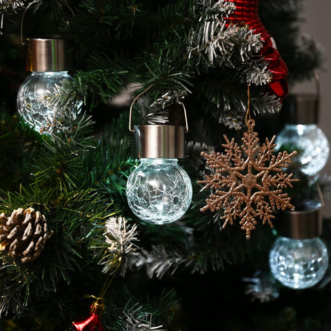 Crackle glass solar lantern

