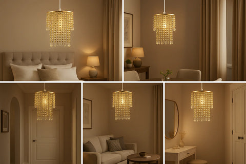Modern Crystal Jewel Effect Ceiling Light Shade