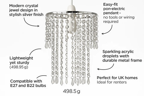 Modern Crystal Jewel Effect Ceiling Light Shade