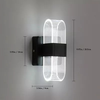 Acrylic D Wall Light illuminating a hallway with neutral white light

