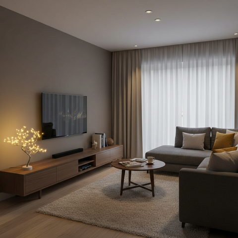 Decorative Easter fairy light tree with warm white LED glow